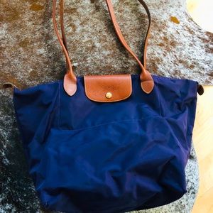 Longchamp Medium Tote Eggplant